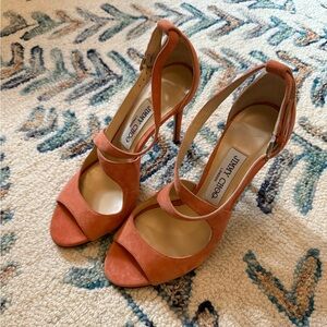 Jimmy Choo Emily Peach Suede Heels
